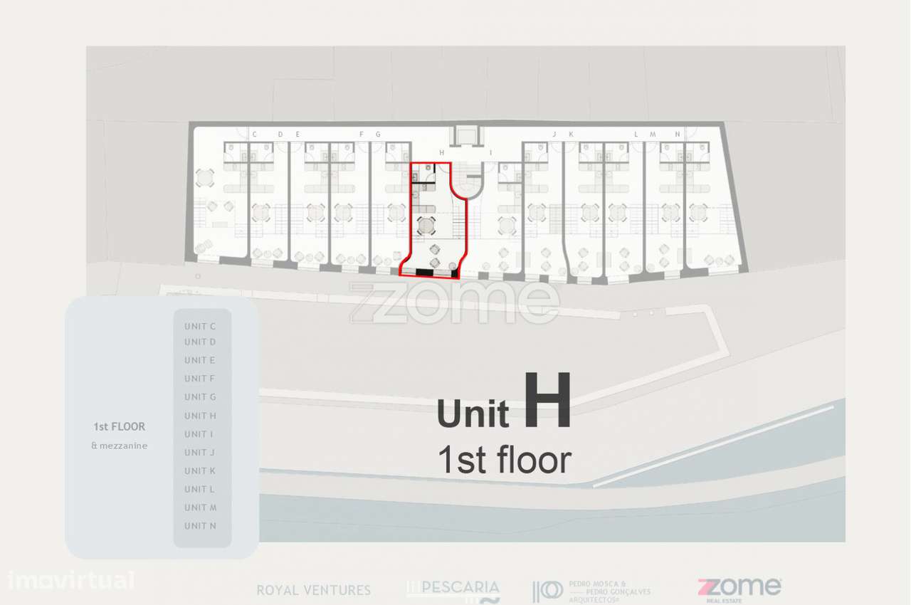 Apartamento T1 Cais da Pescaria Gaia (Fração D vista rio) - Grande imagem: 2/23