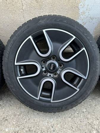 Jante Mini Cooper OEM cu cauc 205/55/R17 bridgestone dot 2014 iarna 5-6mm 7jx17is50 - 6