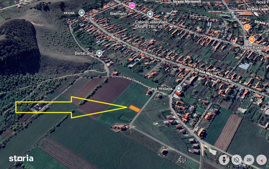 Teren intravilan de vanzare, cu vedere catre Dealul Lempes - Sanpetru-0