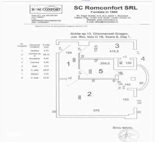 Romconfort SRL vinde garsoniera 43mp, Comuna Snagov, Sat Ghermanesti-3