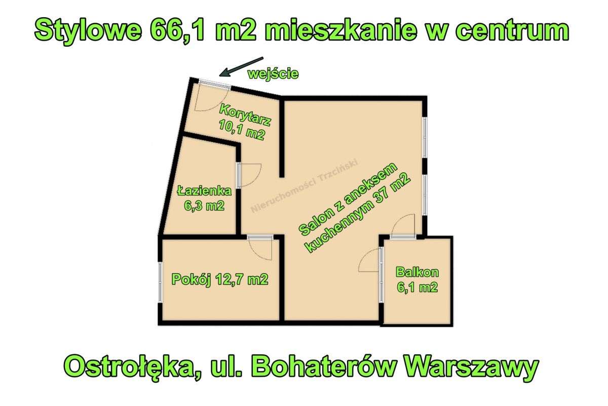 Stylowe dwu-pokojowe 66,1 m² w centrum Ostrołęki-16