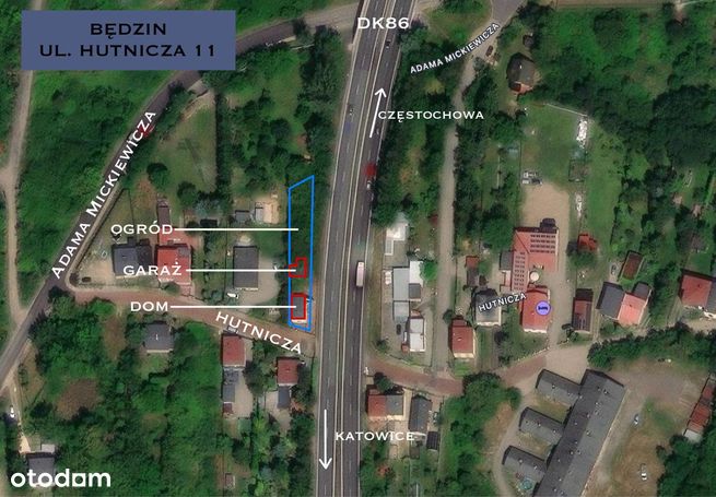 Będzin Grodziec Dom Do Remontu Przy Drodze DK86-3