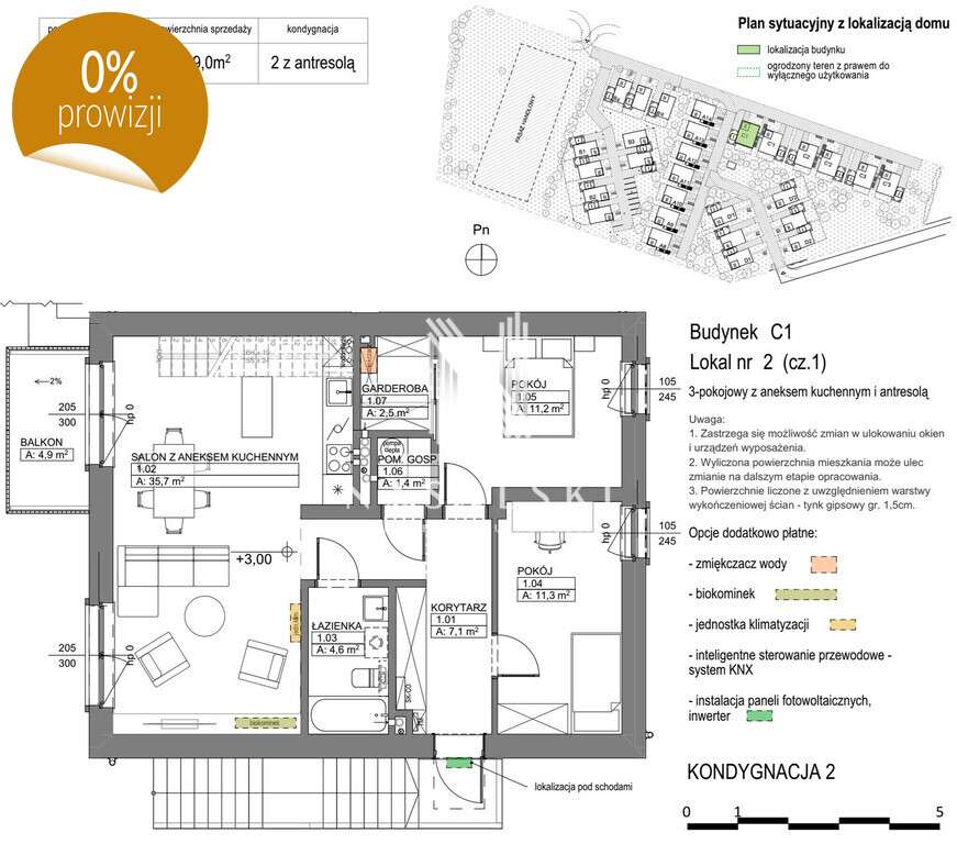 Mieszkanie 111M2 Niemcz Antresola 0% Prowizji - Pełny obrazek: 2/7