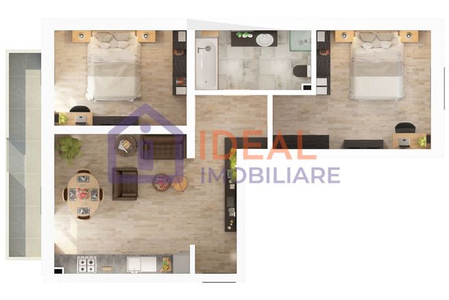 Apartament cu 3 camere și balcon de vânzare ,în zona Doamna Stanca-9