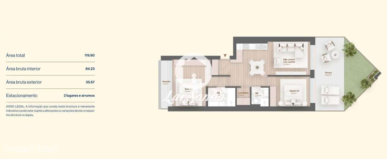 T2 Como Novo com Garagem para 2 carros a 100m da praia de Vila do C... - Grande imagem: 5/16