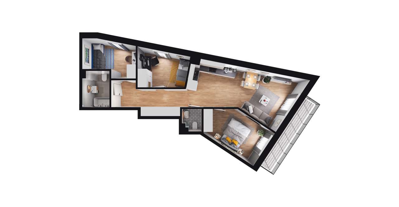 4-pokojowe mieszkanie 64m2 Bezpośrednio - Pełny obrazek: 2/7