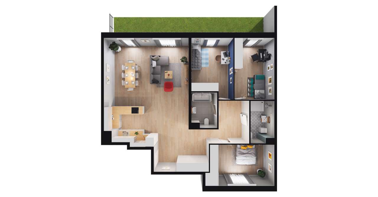 4-pokojowe mieszkanie 109m2 + ogródek - Pełny obrazek: 2/8