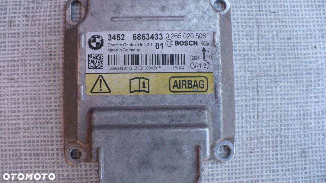 BMW F20 F30 F32 MODUŁ PODUSZEK POWIETRZNYCH AIRBAG 6863433 - 1