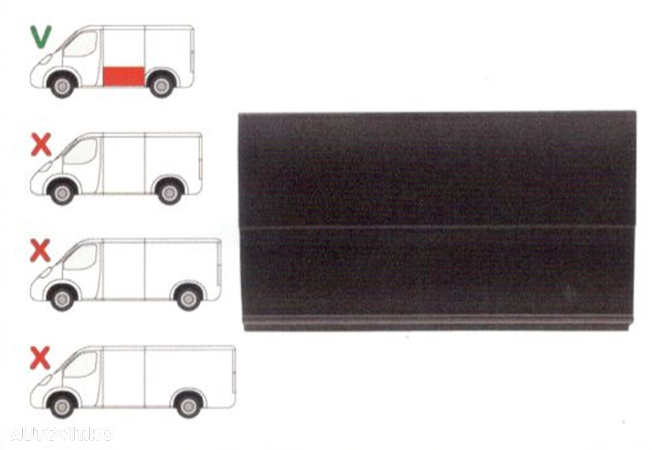 Panou reparatie lateral Mercedes Transit, 2001-2013 Model Scurt stanga/dreapta, Lateral, lungime 1190 mm, inaltime 668 mm, - 1