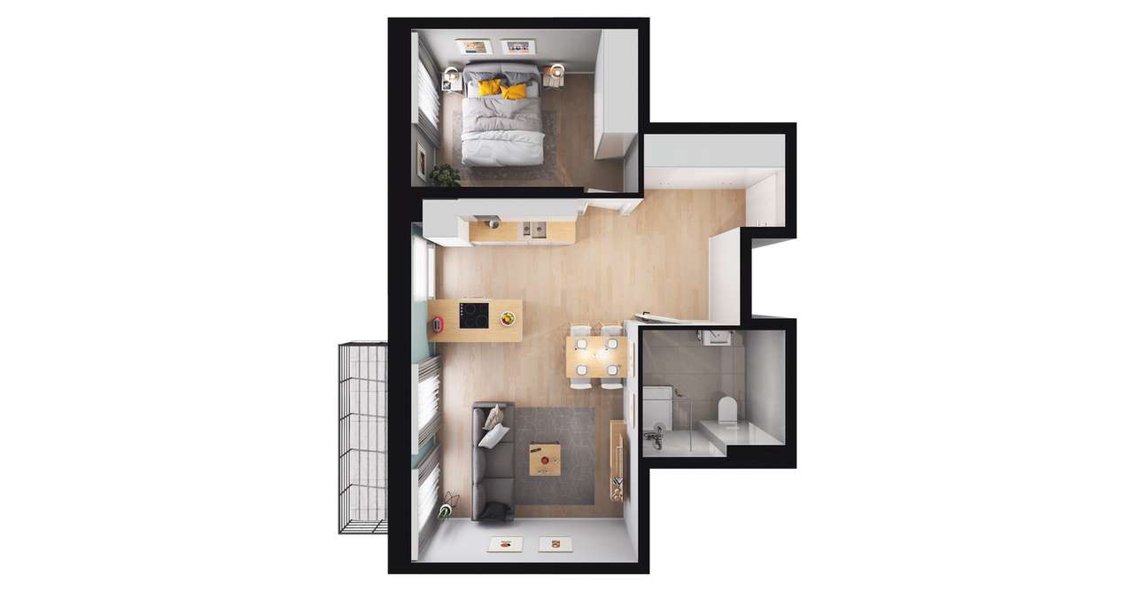 Osiedle Sosnowa | mieszkanie 2-pok. | C1_7 - Pełny obrazek: 3/9