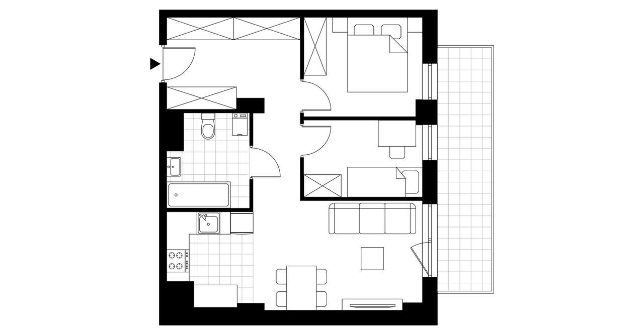 3-pokojowe mieszkanie 51m2 Bezpośrednio - Pełny obrazek: 3/8