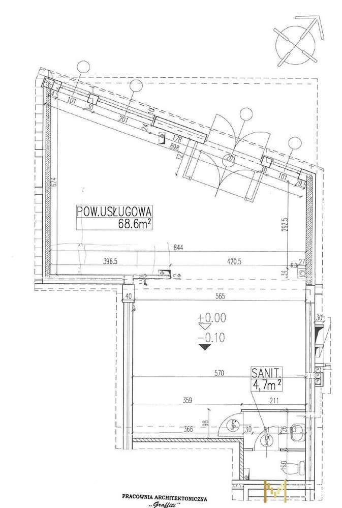 Lokal usługowy z witryną widoczną z al. KEN-8