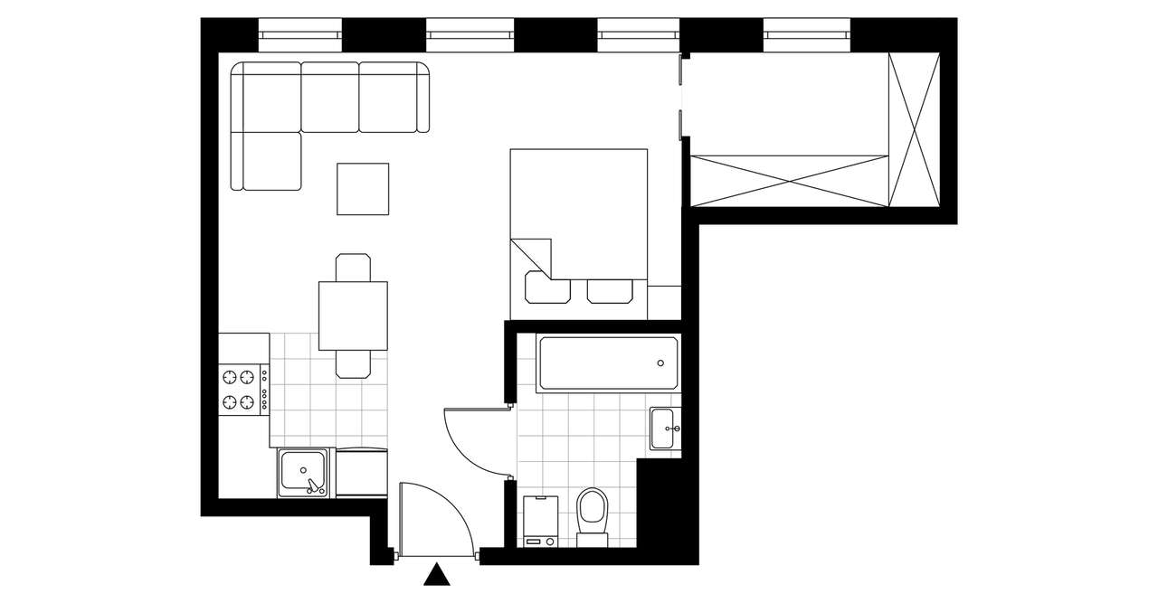 1-pokojowe mieszkanie 33m2 Bezpośrednio - Pełny obrazek: 3/8