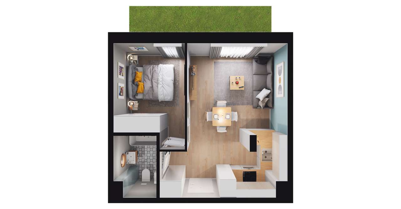 2-pokojowe mieszkanie 39m2 + ogródek Bez Prowizji - Pełny obrazek: 2/8