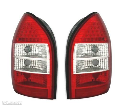 FAROLINS TRASEIROS LED PARA OPEL ZAFIRA 99-05 VERMELHO CROMADO - 1