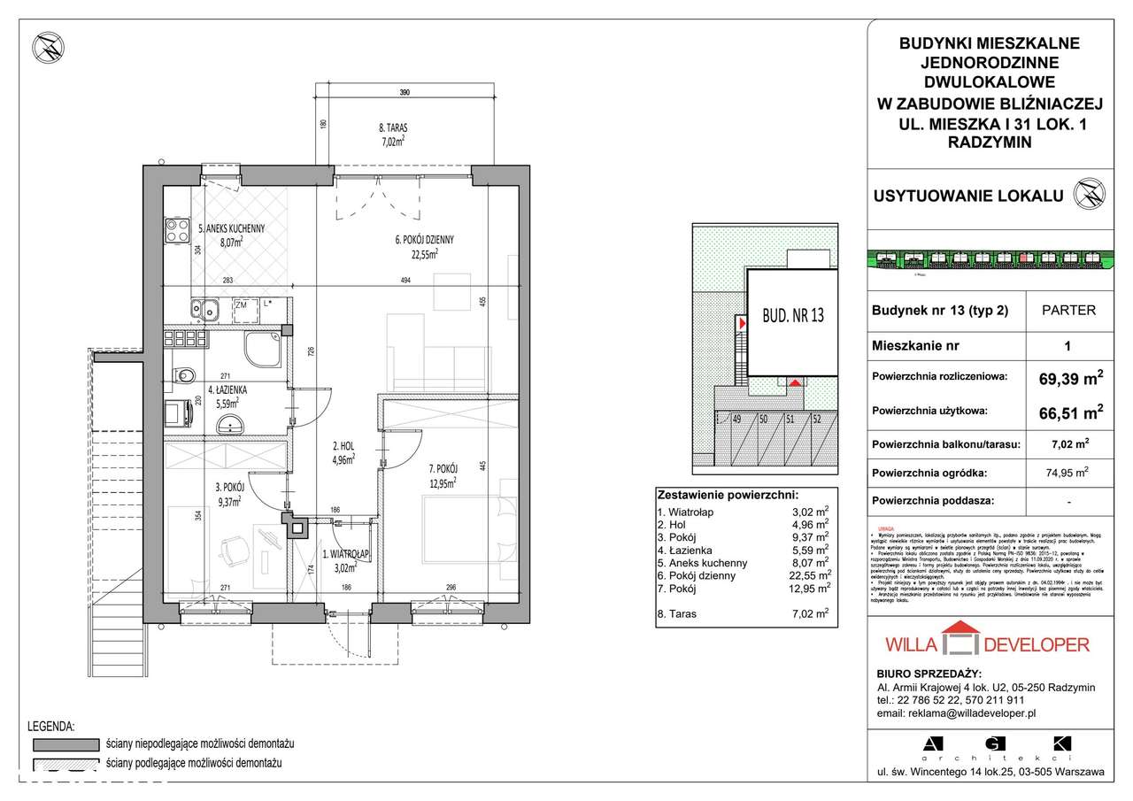 3-pokojowe mieszkanie 66m2 + ogródek Bez Prowizji - Pełny obrazek: 2/7