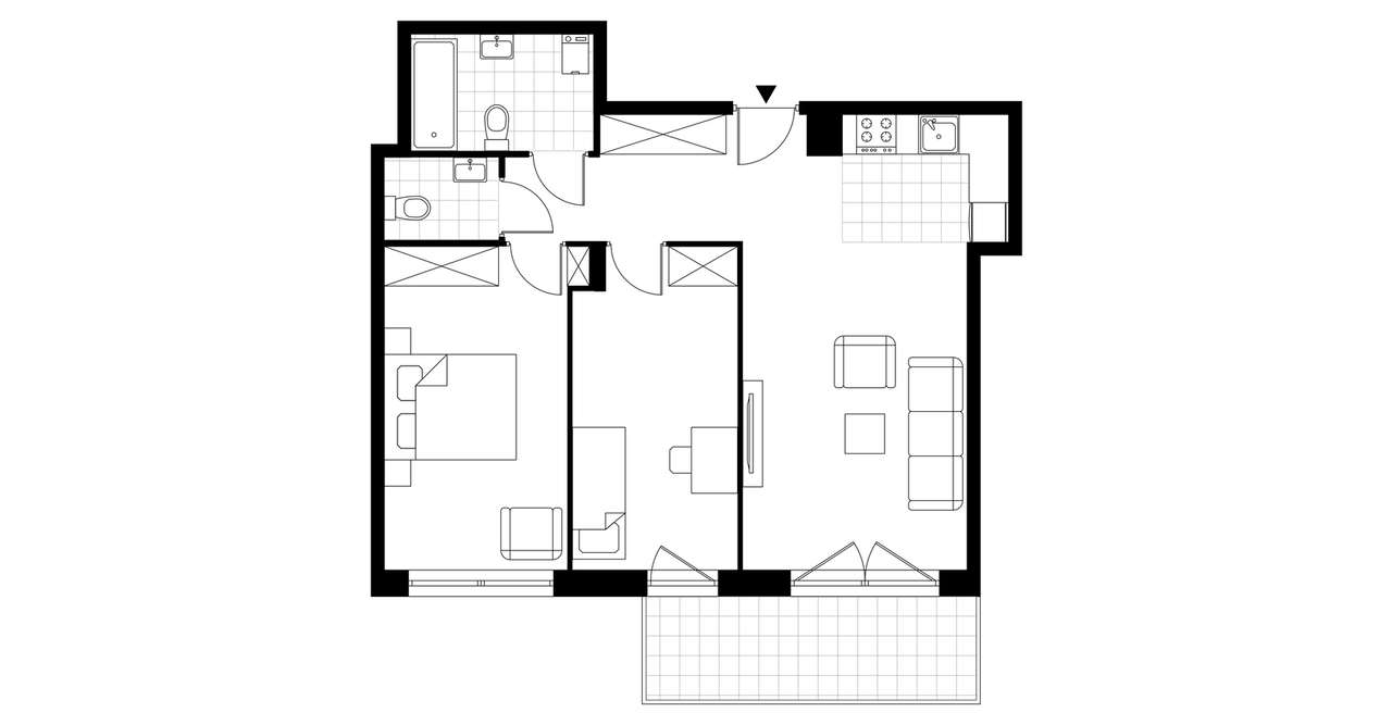 3-pokojowe mieszkanie 63m2 + balkon - Pełny obrazek: 3/8
