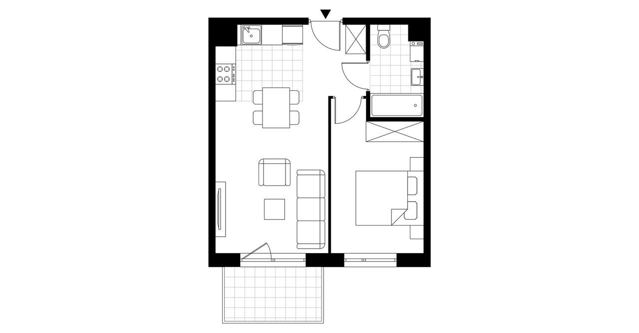 2-pokojowe mieszkanie 39m2 + balkon Bezpośrednio - Pełny obrazek: 3/8