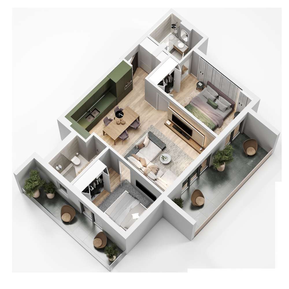 OPERA TEI || 3 CAMERE CU 2 TERASE DE 20.87 MP || PROIECT BOUTIQUE - Imagine principală: 5/9