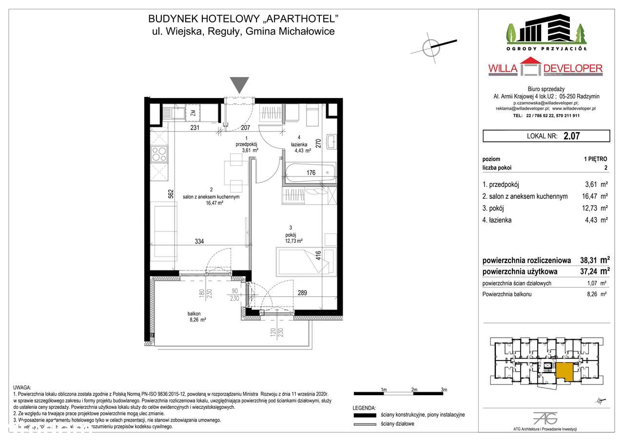 2-pokojowe mieszkanie 37m2 + balkon Bez Prowizji - Pełny obrazek: 3/6