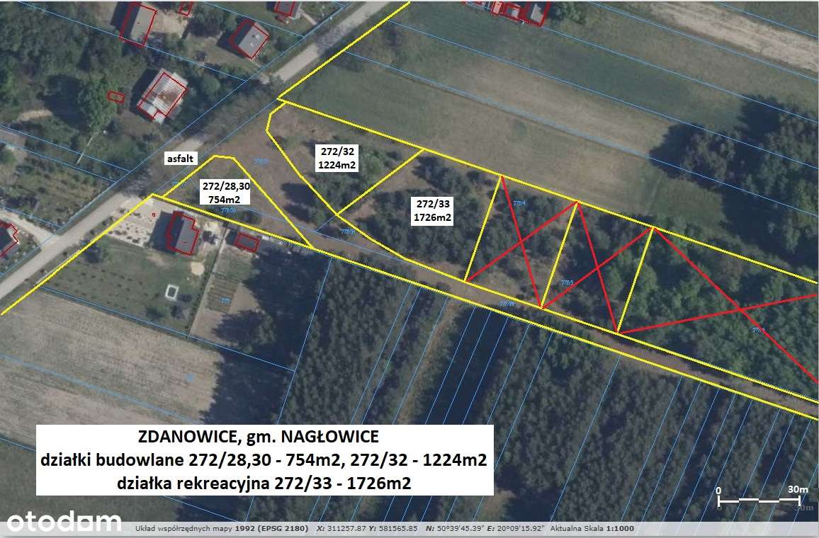 Działka budowlana (plan) 1224m2 przy asfalcie cena 69.900zł-5