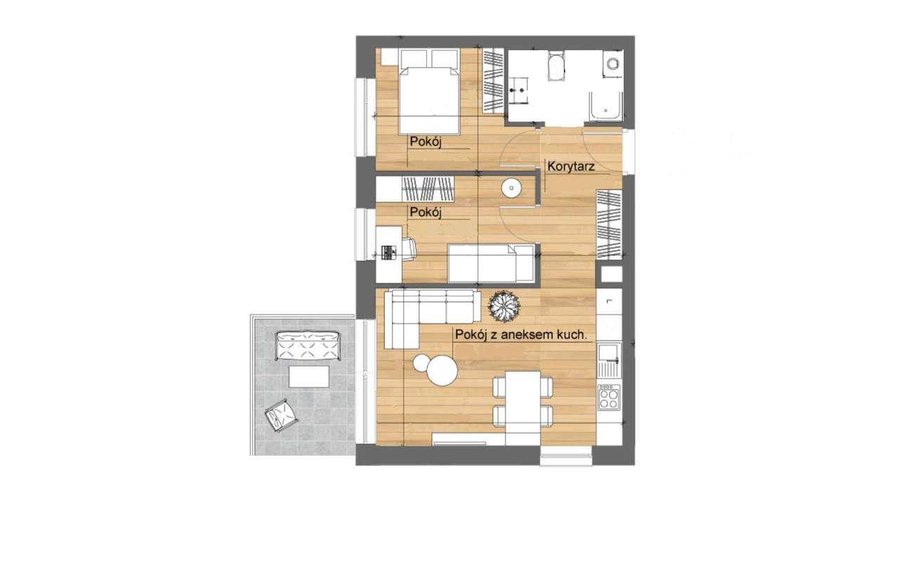 44m2 - Towarowa 28 - IV Piętro - niezależne 3 pokoje 2019 rok - Pełny obrazek: 4/7