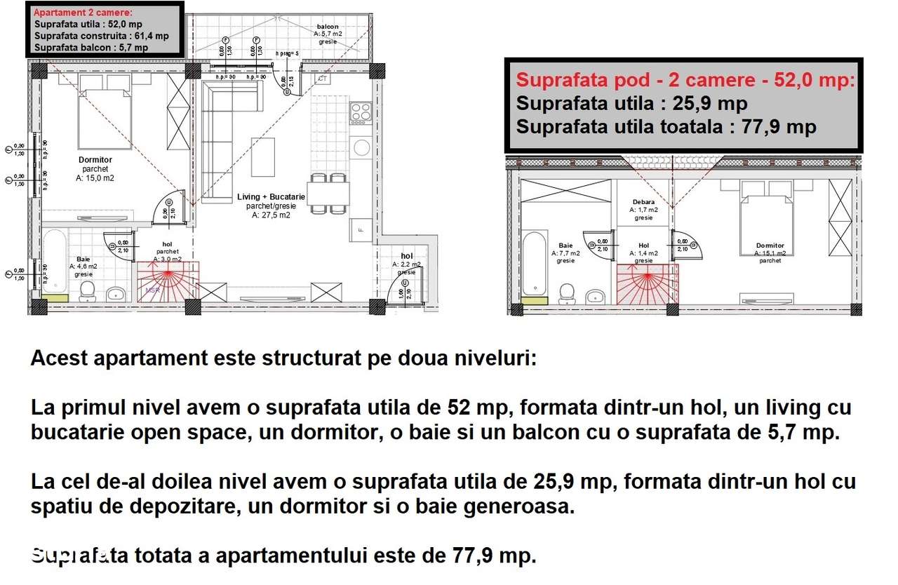 BLACK FRIDAY valabil pana la 31.12. | 3camere | 2bai | 78mp| lift |AC-16