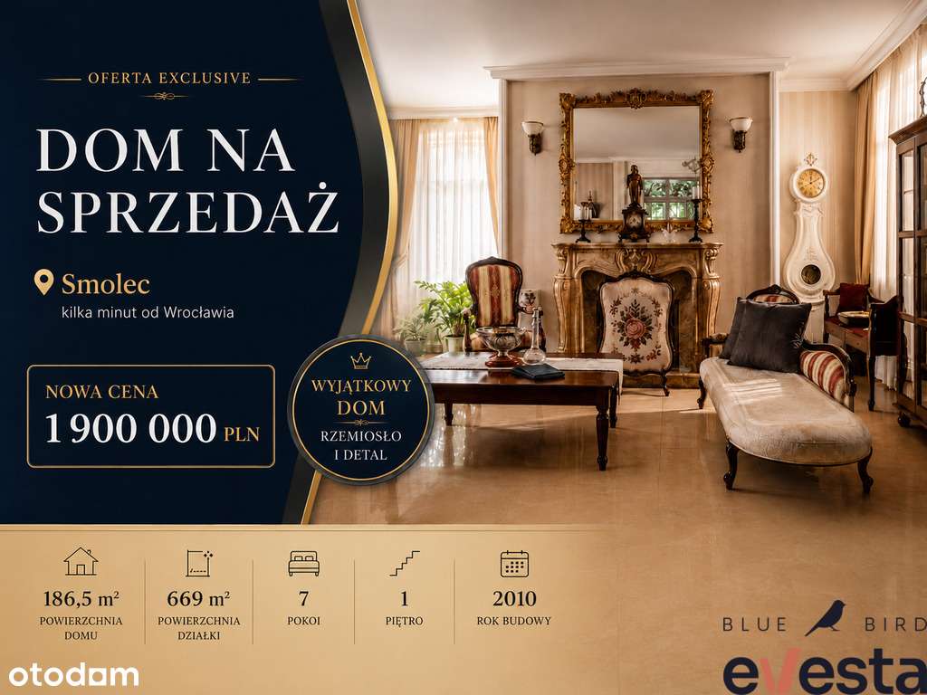 Ręczna sztukateria, marmur i 186,5 m² przestrzeni