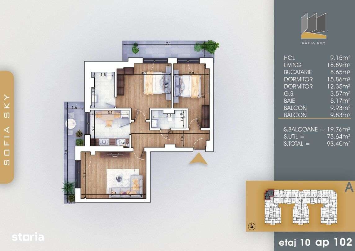 3 camere decomandat mutare rapida Metrou Nicolae Teclu - Imagine principală: 1/10