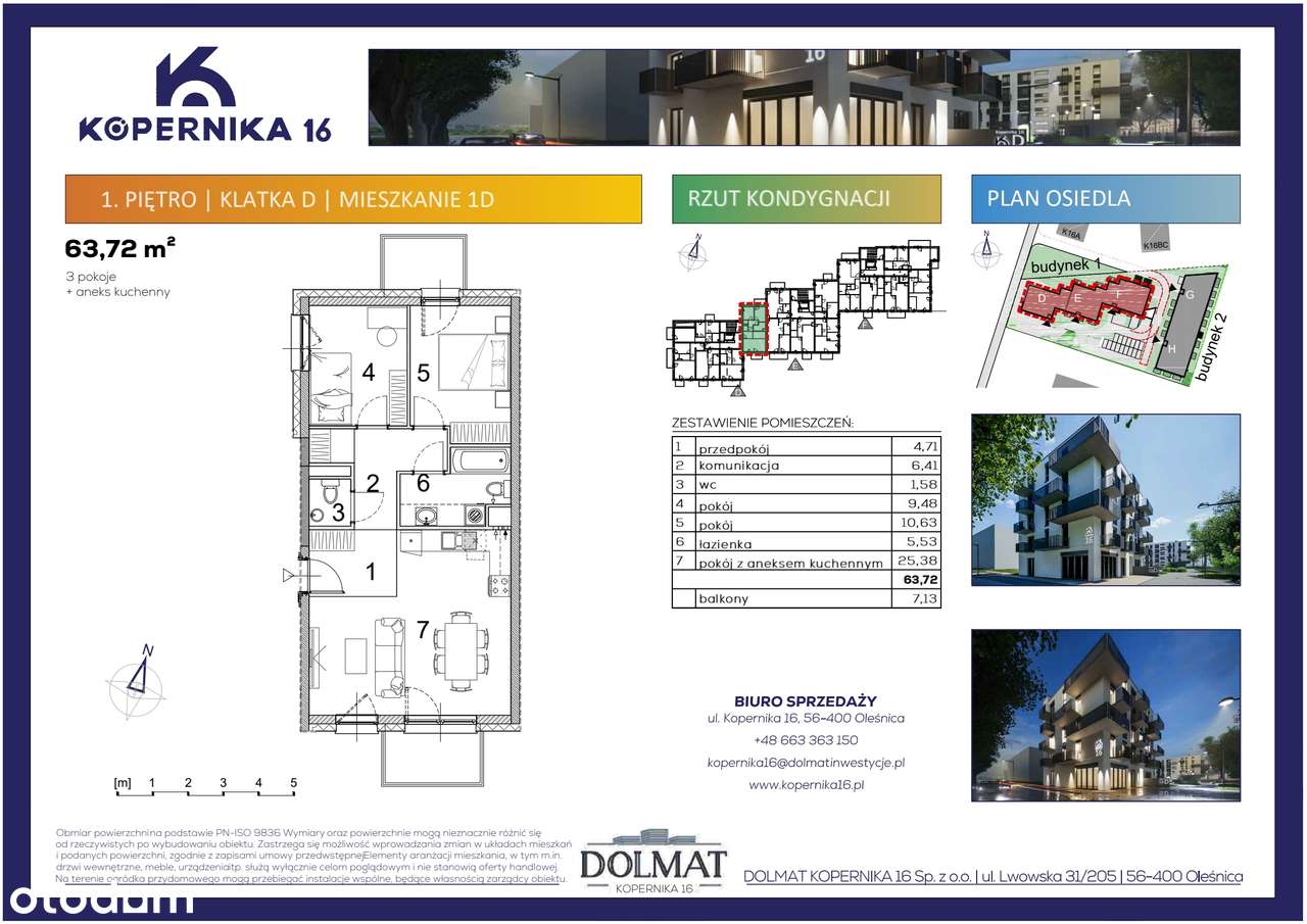 Kopernika 16 | mieszkanie 3-pok. | D01 - Pełny obrazek: 2/7