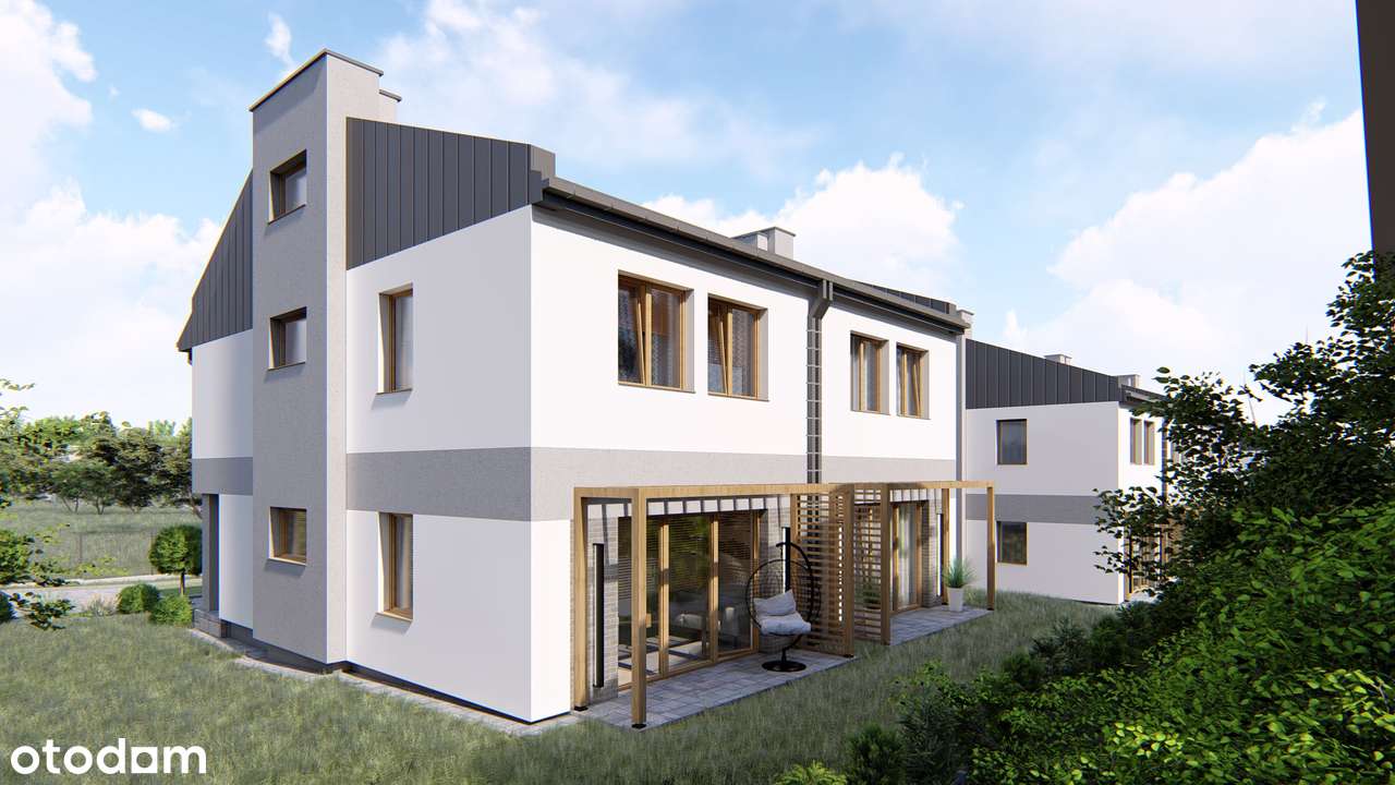 Nowoczesny segment z ogródkiem i garażem | Modrzewiowa Park |-8