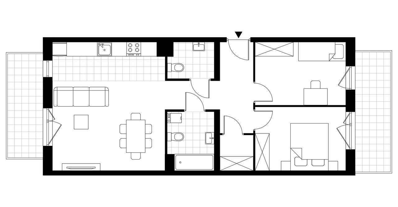 3-pokojowe mieszkanie 65m2 + 2 balkony - Pełny obrazek: 3/8