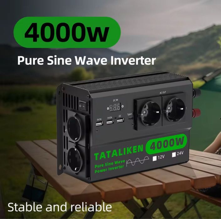 Новый инвертор 4000W, 4Kw, 4КВт, 24 V, чистой синусоиды