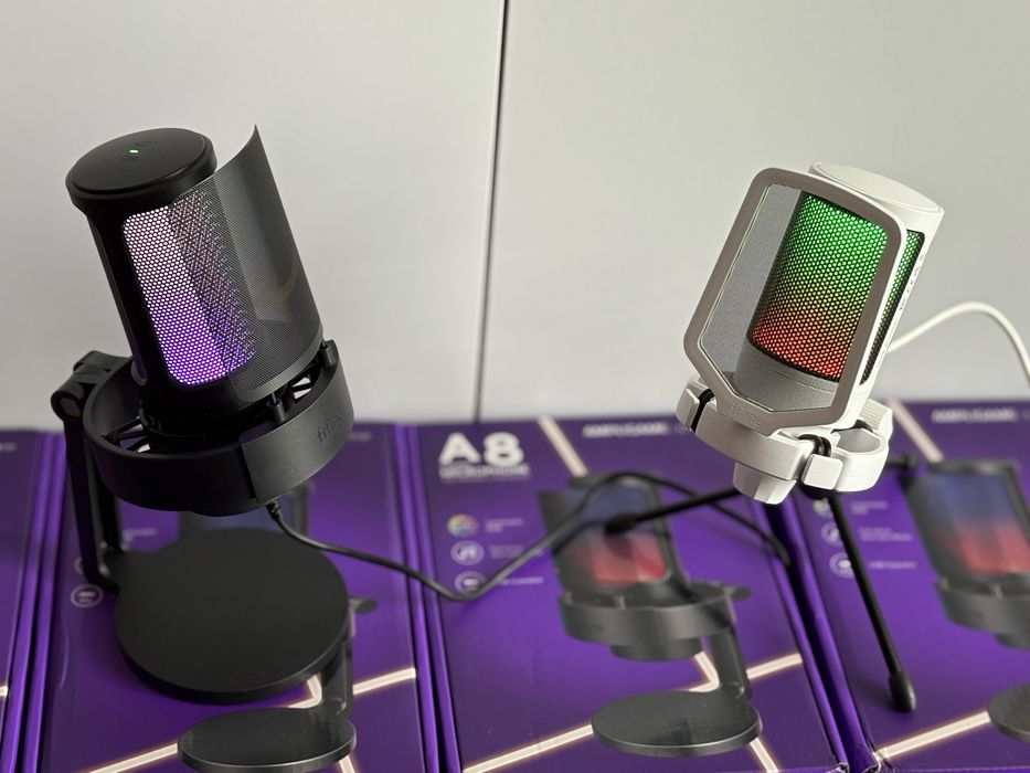 Мікрофон ігровий Ampligame Fifine A6V A8 з RGB підсвіткою