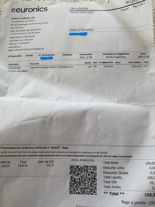 Emissor Térmico CMT1500 WI FI W     3255073534304