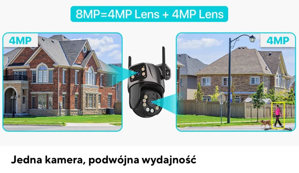 Kamera WiFi zewnętrzna podwójna,  8mp , 2.4ghz