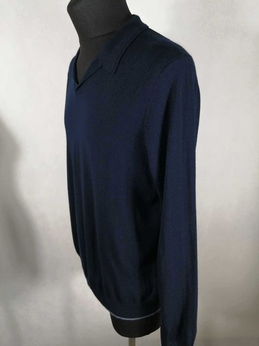 SAVILE Row Company London Pure Merino Sweter Męski XL Wełna 100% Super Stan