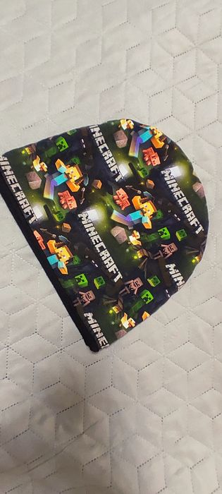 Czapka podwójna bawełniana na polarze Minecraft
