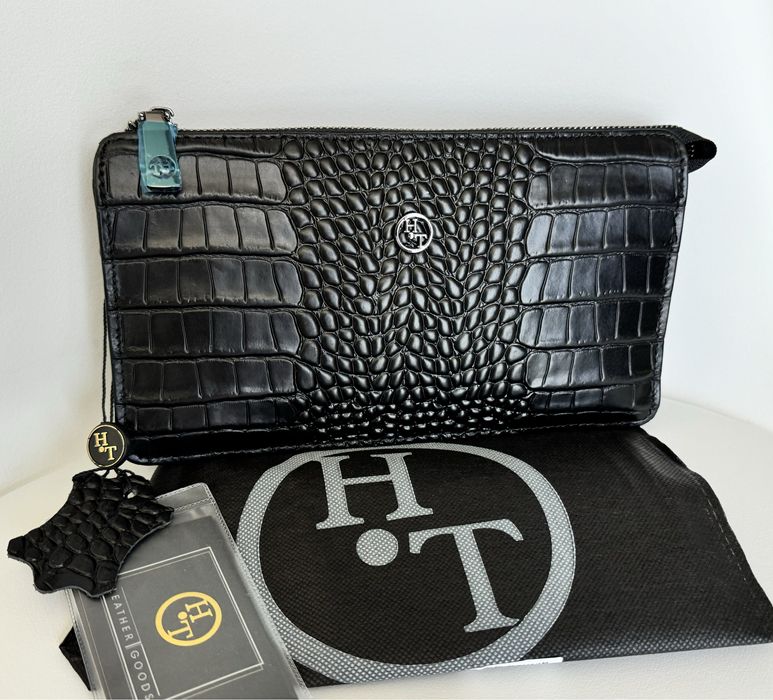HT Leather барсетка клатч чоловіча Батсетка клатч мужской под ерокодил