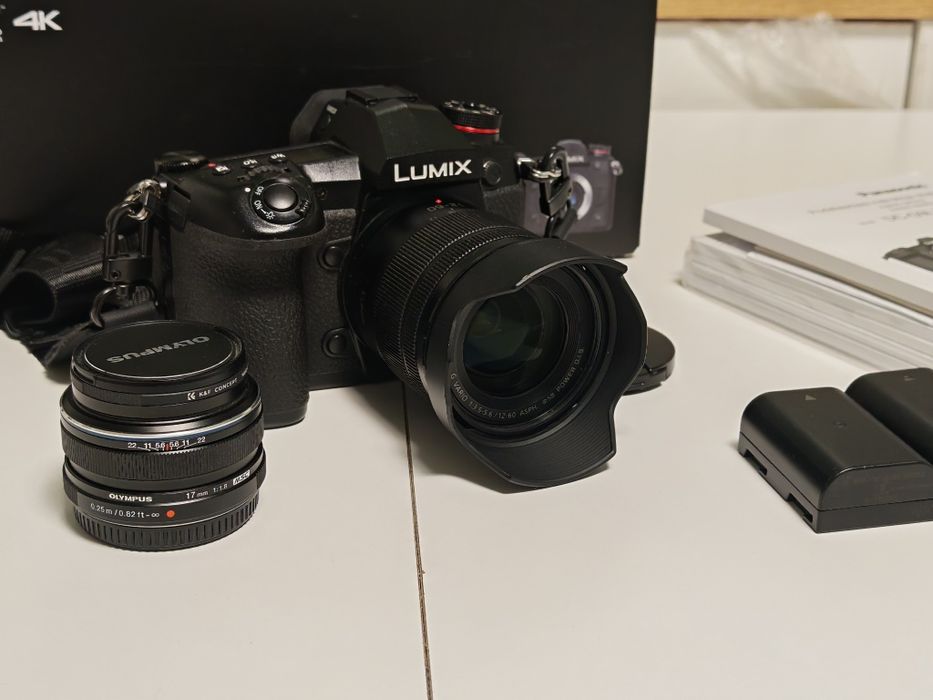 Panasonic Lumix G9 + 2 obiektywy w tym Olympus 17mm 1.8