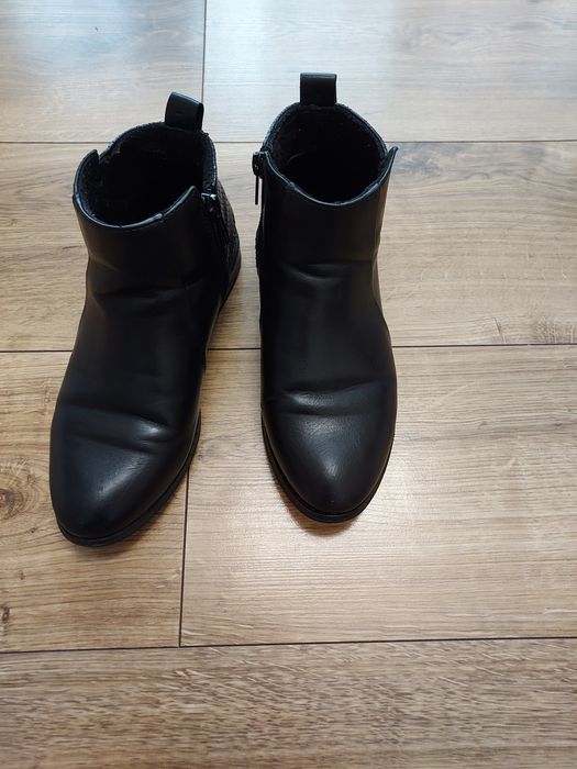 Botki, buty przejściowe, czarne buty zimowe