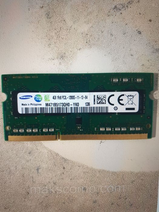 Память Samsung 4Gb So-DIMM PC3L-12800S DDR3-1600 1.35v (M471B173QH0-YK