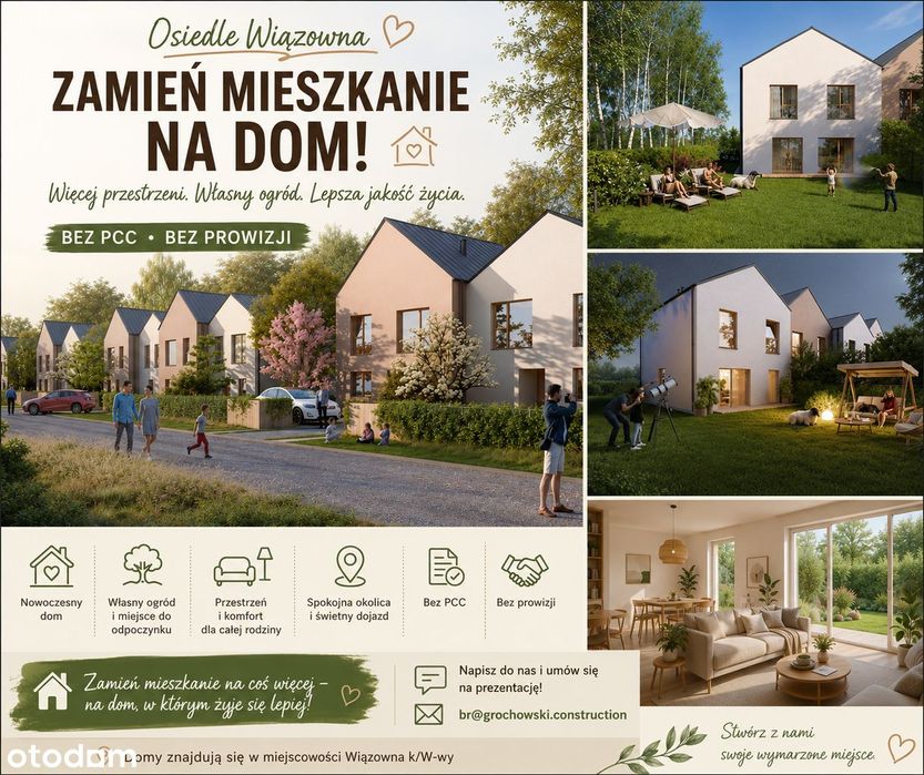 Zamień mieszkanie na dom, bez PCC, bez prowizji