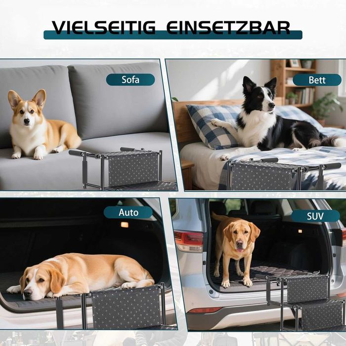 Schody dla psa, samochodowe, rampa składana 4-stopniowa - do 80 kg