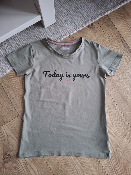 140cm, koszulka khaki, bluzka dziewczęca, T-shirt