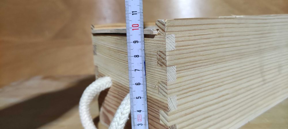 drewniana skrzynka sklejka na prezent wino dekoracja