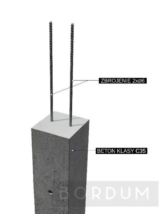 Słupek betonowy do siatki 2.2m Słupki betonowe PRODUCENT