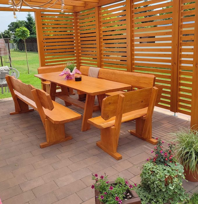 WYPRZEDAŻ! Góralskie Meble Ogrodowe z litego drewna, meble do ogrodu