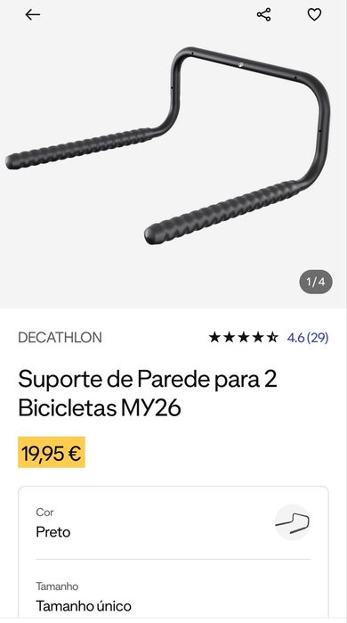 Suporte de parede para bicicleta
