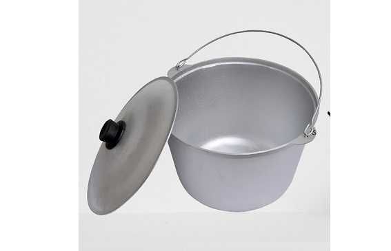 Казан/котелок алюмінієвий походний з кришкой и дужкой 10 литрів